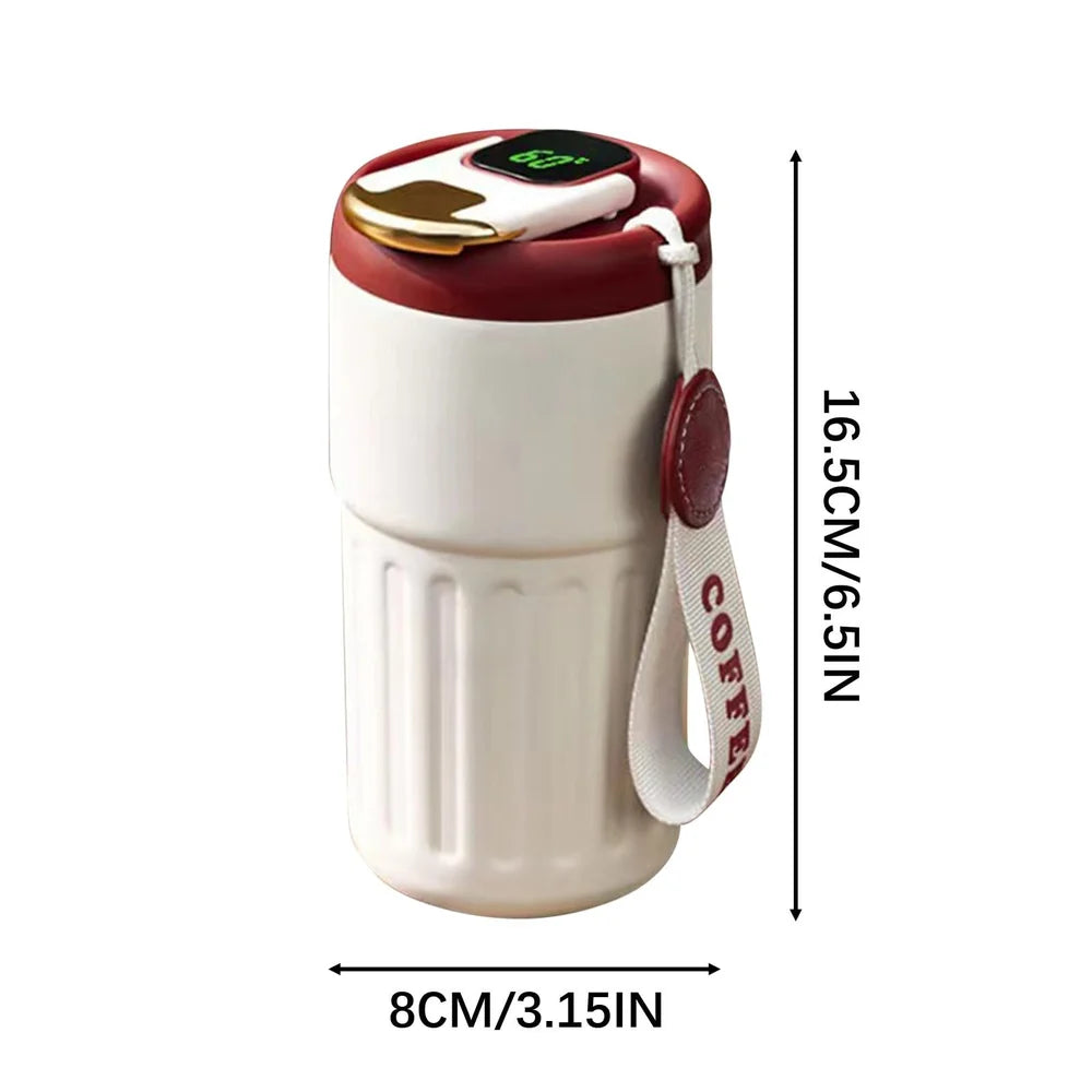Stainless Steel Insulated Coffee Mug with Smart LED Temperature Display - 400 mL